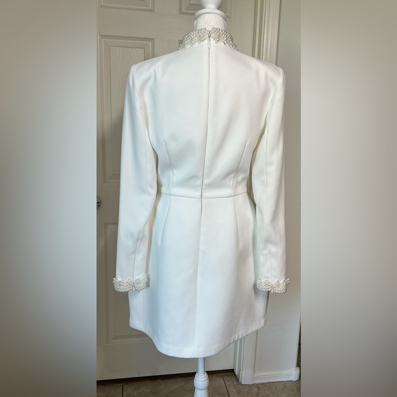 NADINE MERABI White Long Sleeve Dress Sz 6 - Picture 7 of 14